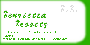 henrietta krosetz business card